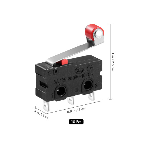 10Stk Hebel Micro Spdt 1No 1Nc Profi 2