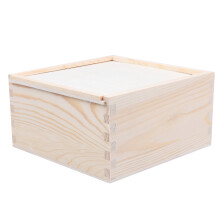 1St Holz 14,7X14,6X7,6 Cm Mit Druckdeckel Für Schmuck