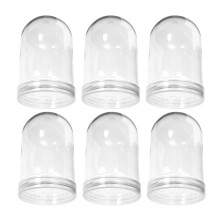 6 Stuks Transparante Plastic Sneeuwbol Met Uitschroefbare Kap