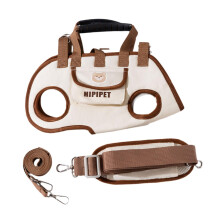 Dog Carrier Bag XL - Multifunctional Adjustable Dog Lift Harness Handbag for Camping Hiking Outdoor Travel, Brown