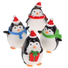 4-teiliges Weihnachtsset mit Pinguin-Dekorationen und Werkzeugen
