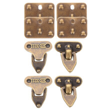 4 Sets Miniaturkoffer Verschlüsse Metallbox Füße Schlösser DIY