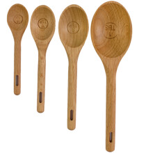 4Stk. Bäckerzubehör Scoop Messlöffel Set Buchenholz Für