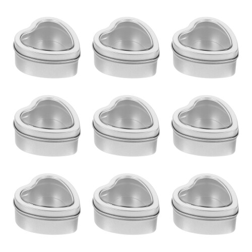 10Stk Leere Herzförmige Metallblechdosen Mit