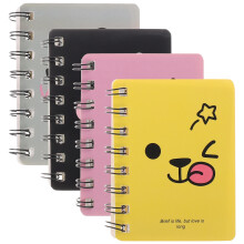 4Stk Mini Notizbuch Tragbar Reisejournal (Pink Grau Schwarz)