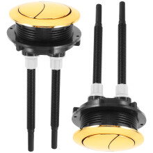 2Stk Golden Wc Spülknopf ABS Badezimmer Zubehör Doppel-Druck Taste