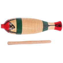 1 Set Holz Guiro Schlaginstrument Mit Schlägel Für Kinder