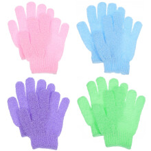 4Paare Peeling Duschhandschuhe Nylon Spa Gloves Bunt Körperreinigung