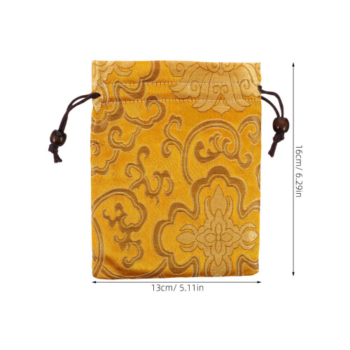 Funda Brocada De Seda Para Joyas Con Cordón Resistente 1