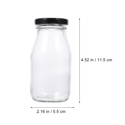 4 Piezas Leche Refrigerador, Vidrio 200 Ml 2