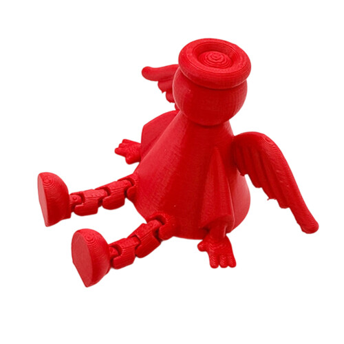 Sculpture d'ange imprimée en 3D, fabriquée à la main,-Rouge 3