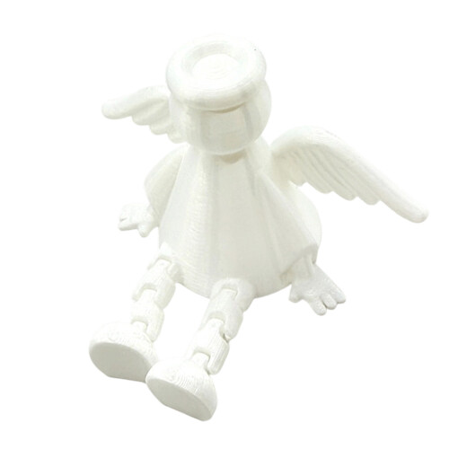 Figurine d'ange articulée, pose assise avec pieds-Blanc 3