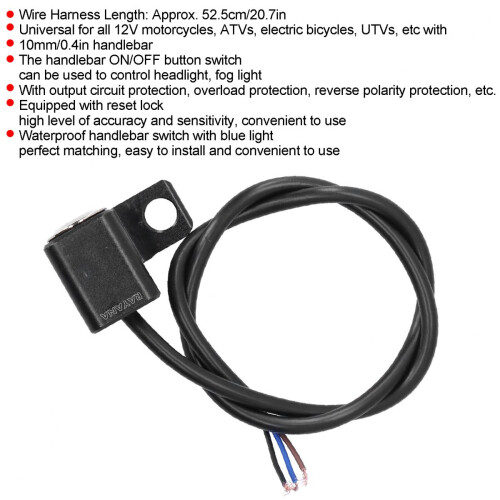 Interruptor universal de parada e partida do motor para motocicleta, com carcaça de alumínio usinada em CNC, interruptor multifuncional e vedação 2