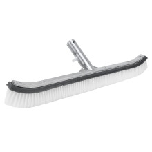18 Inch Aluminum Pool Cleaning Brush for Deep Algae Removal with Durable Bristles Gray