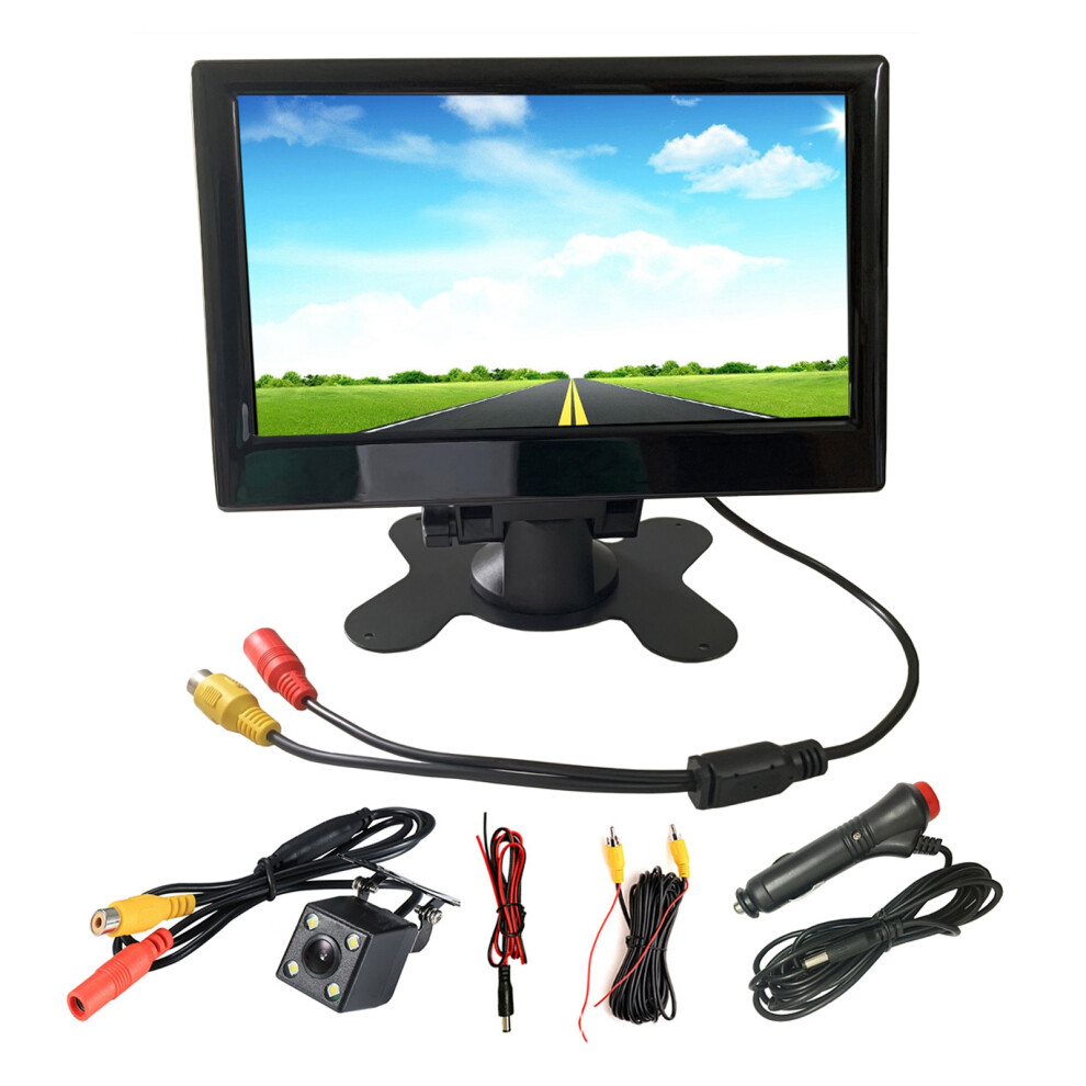 Adjustable High Definition Rearview Monitor, 7In Color Tft Lcd Screen With Two Video Inputs For Cars Trucks Suv's Rvs Vans (7In) 9139052765375