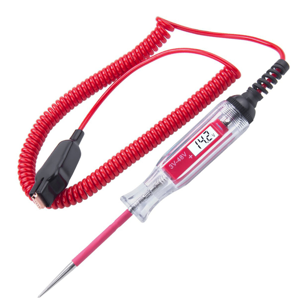 Digital Ledtester Heavy Duty Tester W/ Voltmeter Automotive Circuit Tester Electric Test Pen Auto Bidirectional Voltage Tester Continuity Light 9139052765900