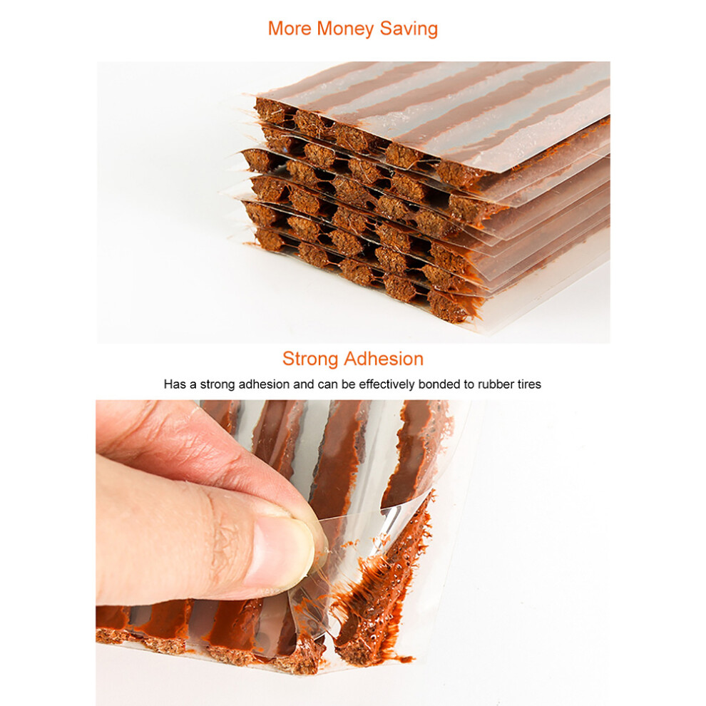 Self Vulcanizing Tire Repair Strings Seal Tire Puncture Quick Tire Repair Durable Rubber Material Universal Car Usage Tubeless Tire Repair Emergency 9139052765924