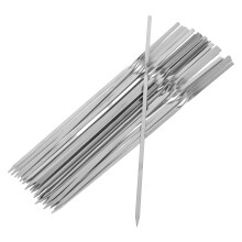 Juego De 30 Brochetas Reutilizables De Acero Inoxidable Para Barbacoa
