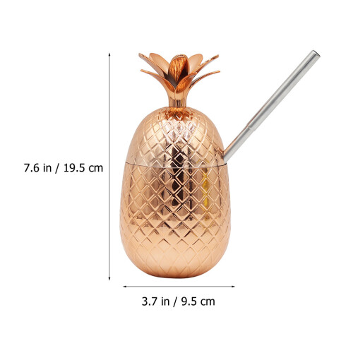 Vaso De Cóctel De Piña 450 Ml Con Pajilla 2
