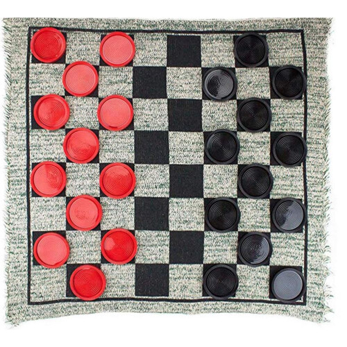 Διαδραστικό σετ παιχνιδιών Giant Checkers Mega Tic Tac Toe με πτυσσόμενο αναστρέψιμο χαλί,