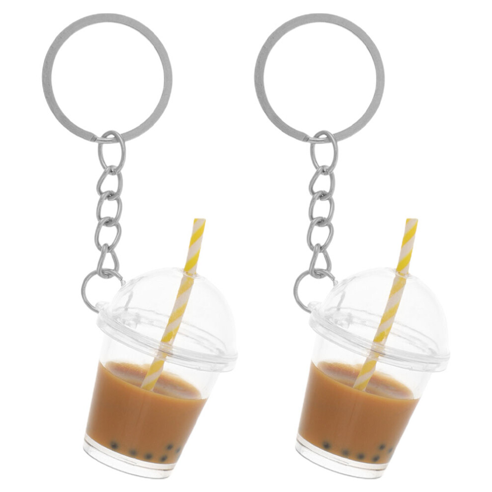 2Pz Portachiavi Milk Tea Cioccolato Per Chiavi E Borse