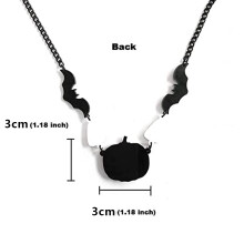 Collana con pendente per donna, set di gioielli festivi, collana spettrale per la stagione di Halloween con ciondoli a forma di pipistrello e zucca,