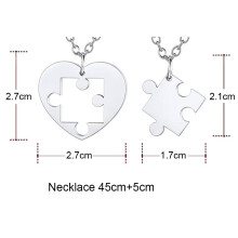 Paar ketting met puzzelhanger, bijpassende set van roestvrijstalen hartvormige puzzelhangers, romantisch ontwerp, perfect cadeau voor je geliefde,