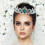 tiara de cristal com para noiva, base prateada e 5