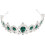 tiara de cristal com para noiva, base prateada e 9