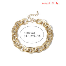 Grove schakelketting voor dames, verstelbare en flexibele ketting, punk hiphop sieraden, dubbele streng choker, chique gelaagde sleutelbeenketting met