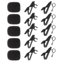18Pcs Mic Clips Kit Black Iron Sponge Tie Wire Clips for Microphones