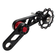 Single Speed Adjuster Aluminum Alloy Cycling Rear Derailleur Chain Tensioner Chain Stabilizer Guide For Folding Bicycle Black