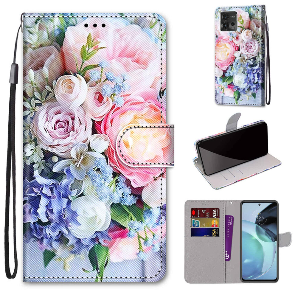 Pu Leather Wallet Case With Magnetic Stand And Card Slots Flip Cover For Motorola Moto G72 9365049478342