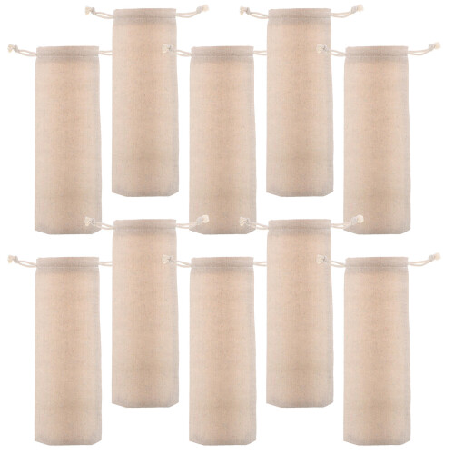 10 Pièces En Coton Lin Étui À Rangement Fourchette