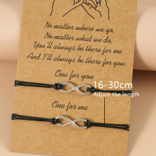 Pulseira do Infinito com Cordão Ajustável, Design Elegante Feito à Mão para Uso Diário e Atividades ao Ar Livre, Símbolo do Amor Eterno Unissex