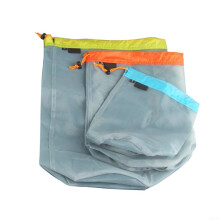 Ultralight Mesh Storage Pouch Drawstring Organizer Bag for Camping Gear Clothes Sleeping Bag Multi Size Pack S-L