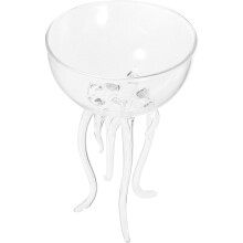 Creative jellyfish-shaped wine goblet for pub use, transparent glass