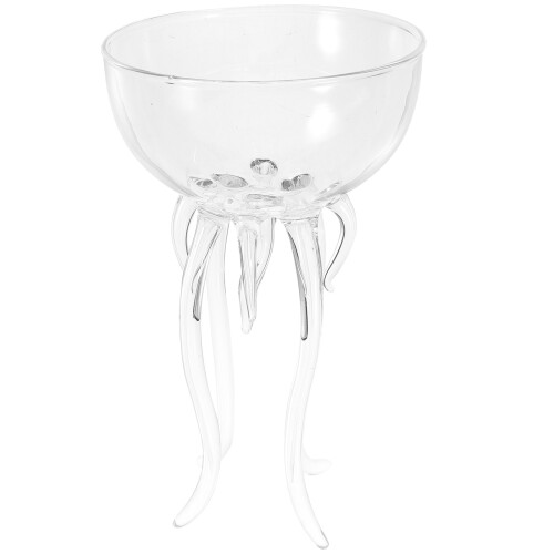 Creative jellyfish-shaped wine goblet for pub use, transparent glass 2
