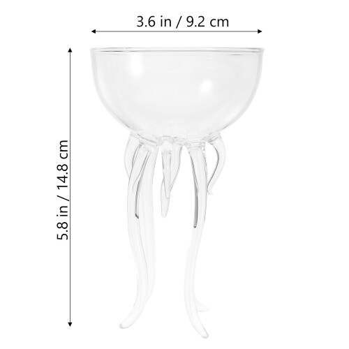Creative jellyfish-shaped wine goblet for pub use, transparent glass 1