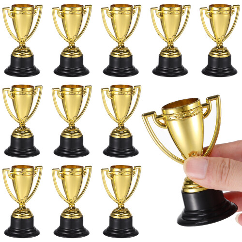 24 Unidades Troféu Mini De Plástico Com Base Preta 2