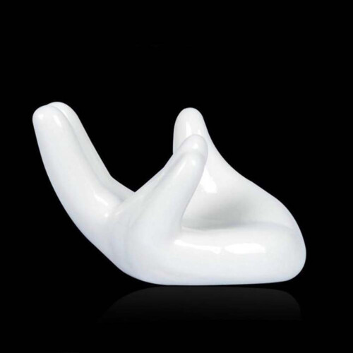 White Ceramic Ocarina Display Stand Office Desk Decor Gift 2