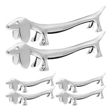 6 Stuks Zinklegering Hondvormige Chopstick Holders Organizer