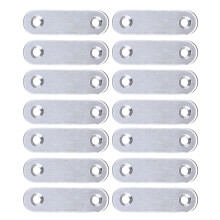 20Pcs Steel Sheet Brackets Silver Stainless Fixing Brace for Furniture
