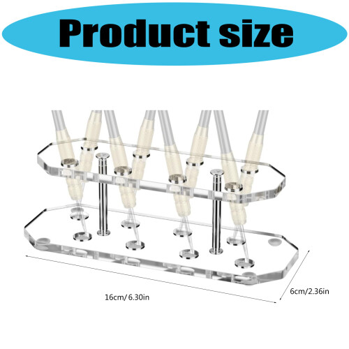 Clear Darted Storage Rack With Individual Slots-Black 2
