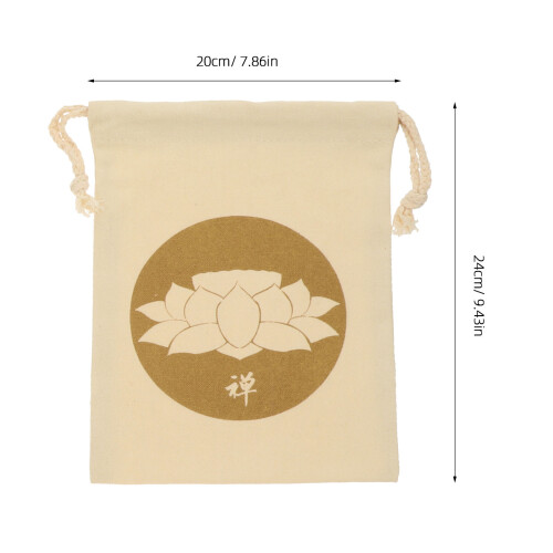 2Pcs Meditation Singing Bowl Pouch Khaki Cotton Durable Drawstring Bag 1