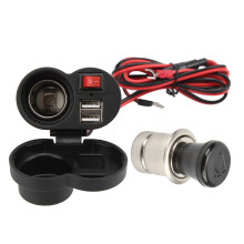 Carregador de guidão para motocicleta, capa à prova d'água e poeira, carregador USB para motocicleta com carregamento rápido, interruptor