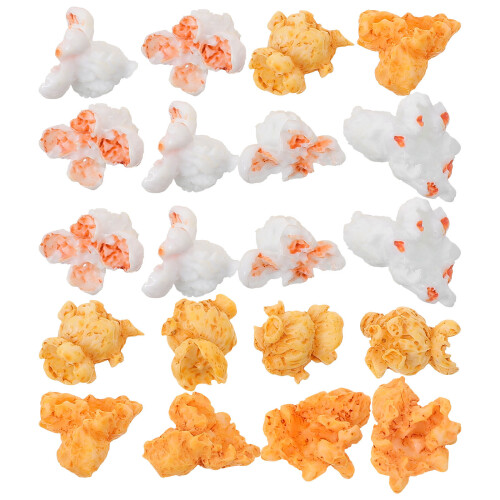 20pcs artificial popcorn micro ornaments, mixed color for home decor diy 2