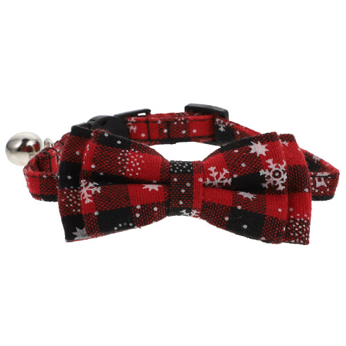 1Pc Xmas Pet Collar With Bowknot Design For Cats 2