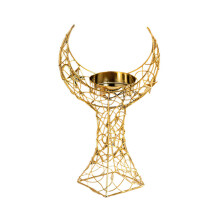 Middle Eastern Iron Moon Tower Tealight Candle Holders-gold