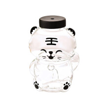 Leak Proof Glass Drinking Cup with Straw Cute Bear Shape-1 1